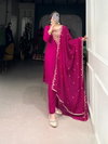 Pink Colour Organza With Sequins And Thread Embroidery Work Top With Bottom Dupatta NNK3036 